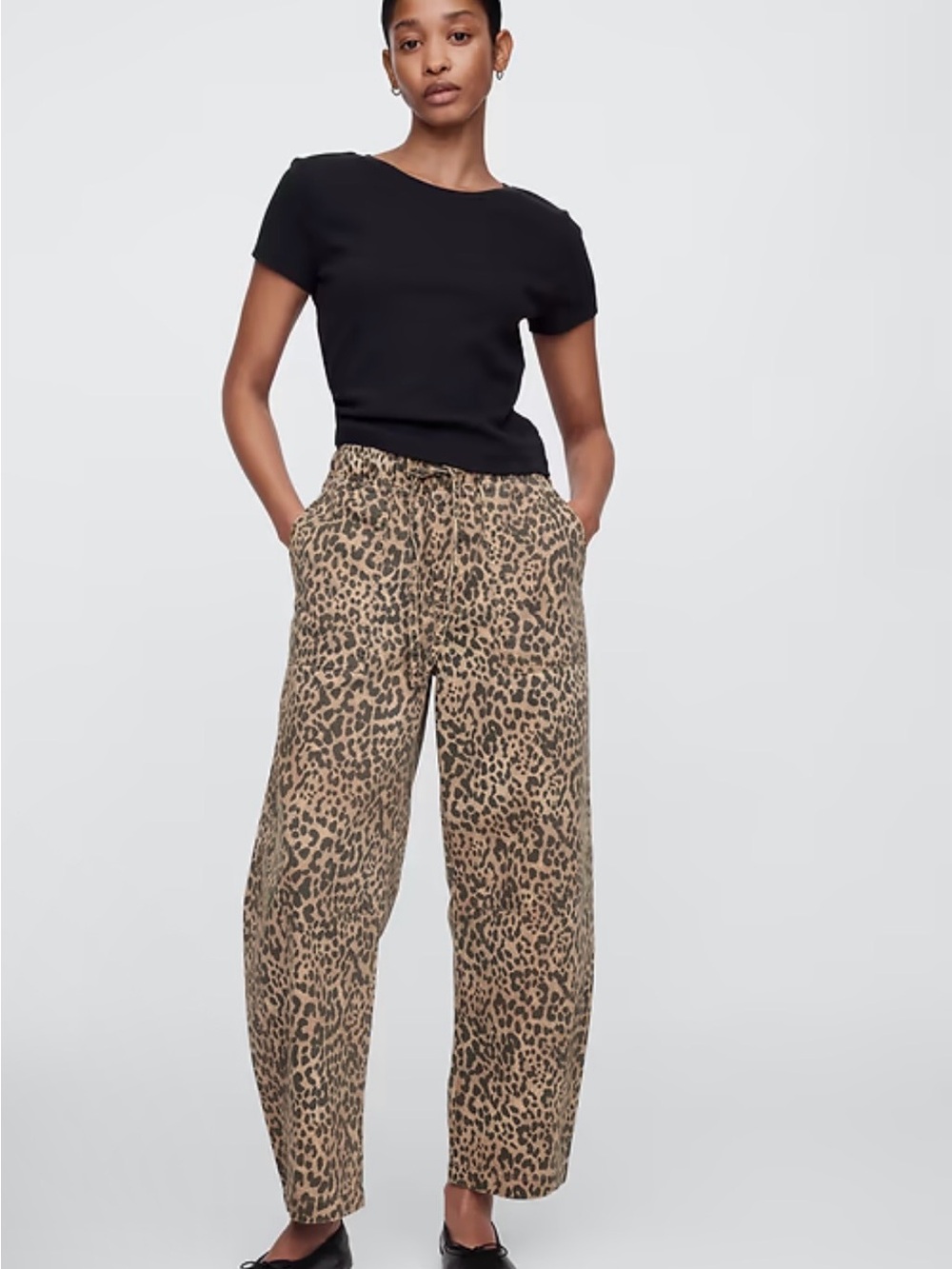 Gap factory Mid Rise Soft Pull-On Barrel Jeans